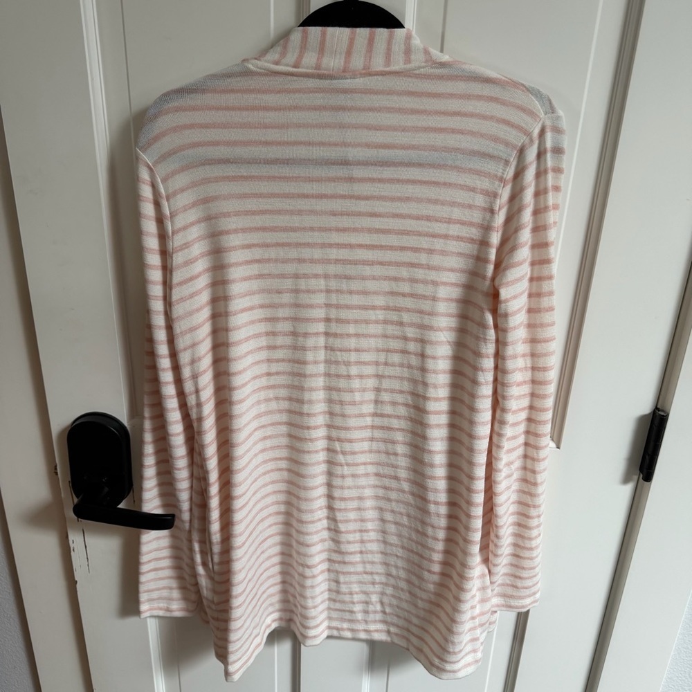 A New Day  Blush and Cream Striped Cardigan - Picture 3 of 3